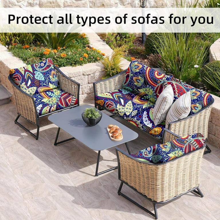 14Pcs Stretch Patio Cushion Covers,Outdoor Couch Covers