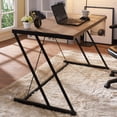 thumbnail image 2 of ACME Finis Writing Desk with USB Dock in Black and Rose Gold, 2 of 3