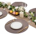 thumbnail image 6 of MODANU 4 Pack Polypropylene Woven Placemats for Dining Table, Heat Resistant Non-Slip Weave Placemats Handmade(Round 7 ", Red-brown), 6 of 6