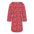 thumbnail image 5 of Women's Fleece Plush Robe Long Warm Plush Bathrobe Loungewear Jacket Printed Comfort Robe, 5 of 5