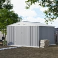 thumbnail image 3 of Patiowell 10 x 10 ft Outdoor Storage Metal Shed with Sloping Roof and Double Lockable Door, Gray, 3 of 7