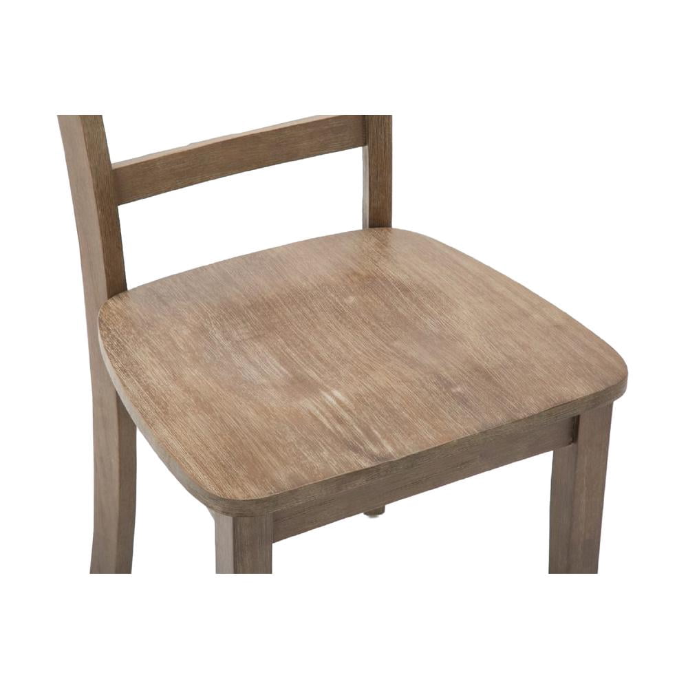 Boraam Boulder Wood Dining Room Side Chairs - Barnwood Wire-Brush Finish - Set of 2