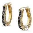 thumbnail image 2 of Earrings U Shape Horseshoe Earrings Two Tone Diamond Ear Clips Eardrops For Daily Use, 2 of 2
