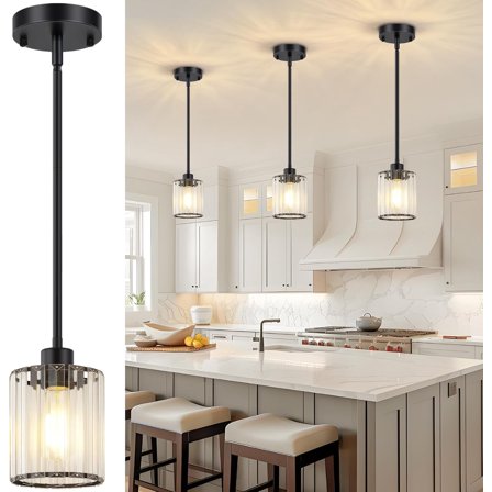 Pendant Lights Kitchen Island 3 Pack Crystal Mini Chandelier Ceiling Hanging Pendant Light Fixtures for Kitchen Hallway Dining Room Bedroom