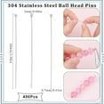 thumbnail image 2 of 400Pcs 304 Stainless Steel Ball Head Pins Stainless Steel Color 50x0.7mm(21 Gauge) Head: 2mm, 2 of 6