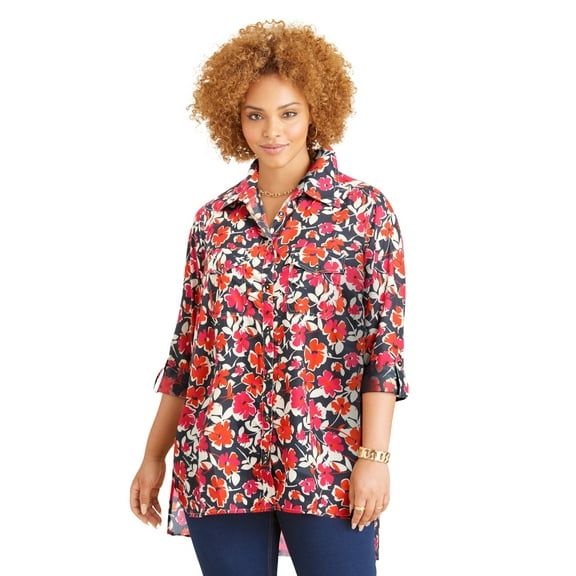 Catherines Women's Plus Size Liz&Me Camp Shirt