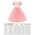 thumbnail image 5 of IBTOM CASTLE Girls Cinderella Princess Fancy Dress up Fairy Tale Halloween Carnival Cosplay Flower Ruffle Tulle Tutu Birthday Party Dress for Photo Shoot 4-5 Years Peach Pink, 5 of 5