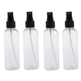 thumbnail image 1 of 4 piezas de 100ml de plástico botella de spray vacía para maquillaje y cuidado de la piel Uso de viaje recargable (botellas transparentes con rociador negro), 1 of 5
