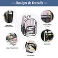 thumbnail image 5 of PVC Transparent Backpacks Clear Backpack for Travel and Outings Unicorns and Rainbow Stripes, 5 of 7