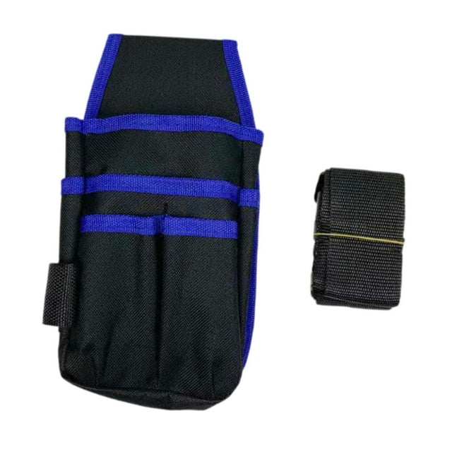 Bolsa de herramientas para electricista técnico, riñonera con múltiples bolsillos, organizador de herramientas, construcción súper fuerte resistente Azul