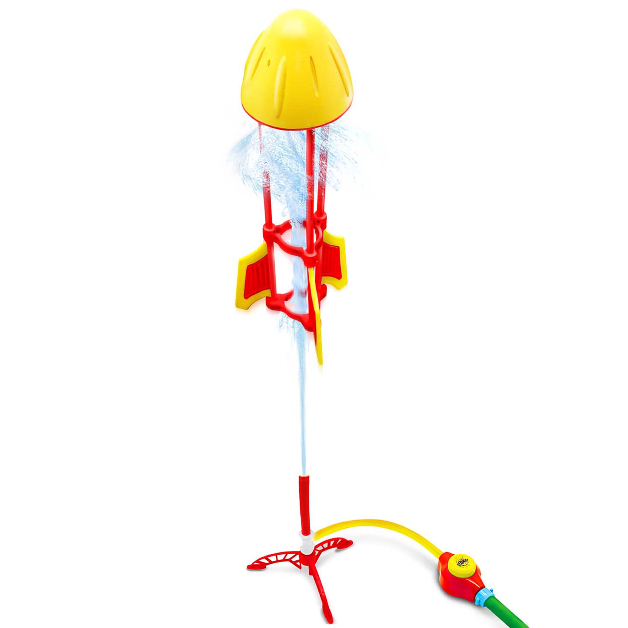 Lanard: Water Powered Hydro Jet Rocket - Red-Yellow, Stomp To Launch Up to 30ft, Extreme Propulsion Rocket, Hose Attaching, Outdoor Play Toy, Kids 5+