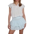 thumbnail image 2 of Raccmtaty Women's Smocked Mini Skirts Casual High Waist A-Line Beach Skirts Layered Ruffle Skirts, 2 of 5