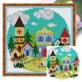thumbnail image 1 of Hilo Algodón Ecológico Bordado Kit Punto Cruz Con Spring Village 14CT 16x16cm, 1 of 9
