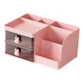 thumbnail image 3 of Organizadores de escritorio, estante de almacenamiento, suministros, estante de almacenamiento estacionario, soporte para brochas de maquillaje, sopor rosa, 3 of 8