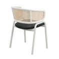 thumbnail image 6 of LeisureMod Ervilla Modern Dining Chair with White Powder Coated Steel Legs and Wicker Back, Set of 4, 6 of 14