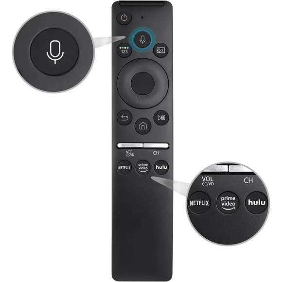 Replacement Voice Remote for Samsung TVs, for Samsung-TV-Remote with Voice Function, for Samsung Crystal UHD QLED 4K 8K Smart TVs