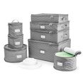 thumbnail image 1 of Sorbus China Storage Containers (Quilted) - Glass & Dish Storage Containers for Transport, Moving, Party - 8 Pc Stackable Plate Storage Set for Dinnerware, Mugs, Cups - Felt Plate Protectors Included, 1 of 6