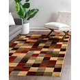 thumbnail image 2 of Unique Loom Barista Geometric Squares Area Rug 5' x 8' Rectangular Multi/Beige, 2 of 5