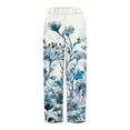 thumbnail image 4 of Lilgiuy Womens Elastic Waist Buttons Printing Thin Stretch Skinny Pants Trousers Petite Classic Allure Fit Proportioned Pant, 4 of 5