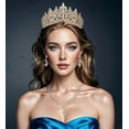 thumbnail image 5 of Tiaras and Crowns for Women,3-pack Tiaras Earrings Necklace, Crystal Bridal Jewelry Set, Costume Party Halloween Prom Pageant Jewelry for Women, 5 of 8