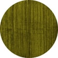 thumbnail image 1 of Ahgly Company Indoor Round Abstract Yellow Contemporary Area Rugs, 3' Round, 1 of 4