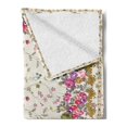thumbnail image 2 of Oriental Soft Flannel Fleece Throw Blanket, Botanical Nature Art with Flourish Field of Soft Spring Flowers, Cozy Plush for Indoor and Outdoor Use, 50" x 70", Cream and Multicolor, by Ambesonne, 2 of 5