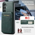 thumbnail image 2 of Dteck for Samsung Galaxy S24 FE Case Magnetic with Detachable Card Holder Wallet, Compatible with MagSafe, Premium RFID Blocking PU Leather Slim Shockproof Case for Galaxy S24 FE 5G,Green, 2 of 7