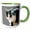 Green/White, variant on 3drose, Grey and White Tuxedo Cat Vector Art, 11oz Two-tone Blue Mug