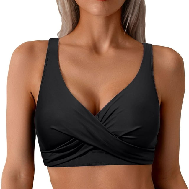 MIASHUI Women's Fashion Tankini Swimsuit Set with Ruched Design Control Swimwear Two Piece Bathing Suit for Beach Pool Black,L
