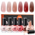 thumbnail image 6 of Modelones Jelly Nail Polish of 6 Colors Sheer Nude Mini Nail Polish Set Natural Jelly Red Pink Brown Colors Quick Dry Nail Polish Kit for DIY Valentine's Day Nail Art Salon Home Gift for Women Girl, 6 of 8