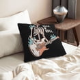thumbnail image 6 of DouZhe Velvet Decorative Throw Pillow Covers Set of 2, Soft Square Cushion Cover with Invisible Zipper Rock Skull Guitarist Printing, 18"x18", 6 of 7