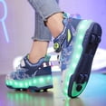 thumbnail image 6 of Yiomxhi Kids Roller Shoes, Boys Girs Sneakers with LED Light Wheels, Become Sport Sneaker for Christmas Birthday Children Gift, Adjustable Roller Skates Suitable for Outdoor School, 6 of 7