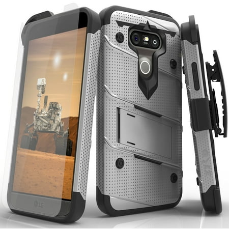 LG G5 Case, Zizo [Bolt Series] with FREE [LG G5 Screen Protector Clear] Kickstand [12 ft. Military Grade Drop Tested] Holster Belt Clip - LG G5