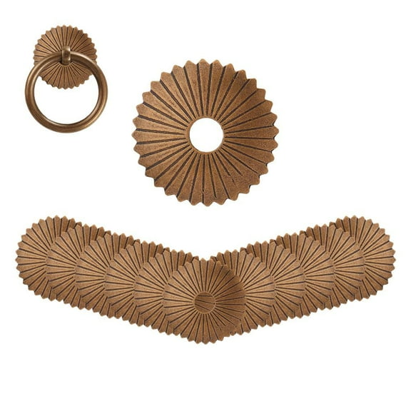 1set 12Pcs Round Brass Backplate Washers Bronze Gasket 1.09Inch Hardware Classical Furniture Decoration Hardware Accessories for Drawer Dresser Closet Wardrobe Cupboard Decoration