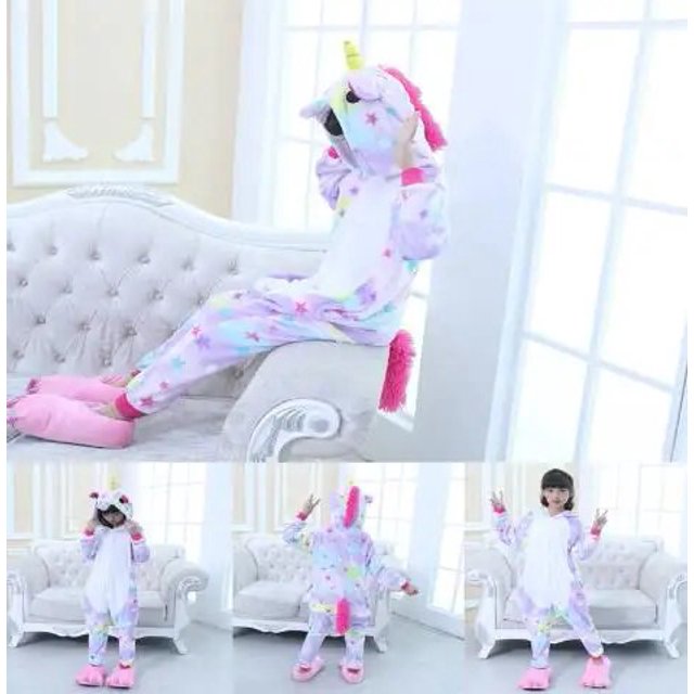 Pijamas navideños de unicornio para niños y niñas, ropa de dormir de invierno con diseño de animales