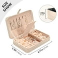 thumbnail image 5 of BZSMCE Leather Jewelry Box - Rectangular Nocturnal Whimsy Pattern 8.27x5.5x1.78in Beige, 5 of 8