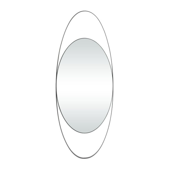 CosmoLiving by Cosmopolitan 16" x 42" Black Oval Wall Mirror