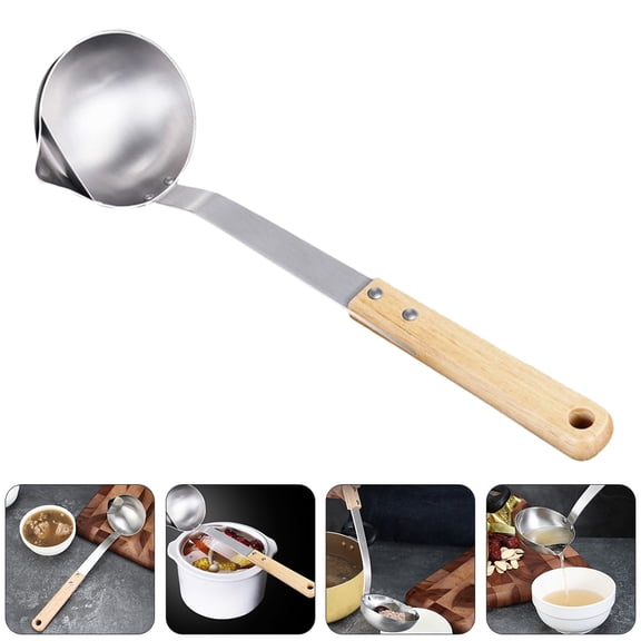 GOOHOCHY 1pc Stainless Steel Oil Filter Spoon Cooking Strainer Colander Hot Pot Soup Ladle