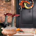 thumbnail image 4 of Halloween Witch Drop Garden Decoration, Purple and Black Striped Witch Legs for Potted Plants, Outdoor Yard Art and Seasonal Garden Ornaments, 1Pack Purple, 4 of 4