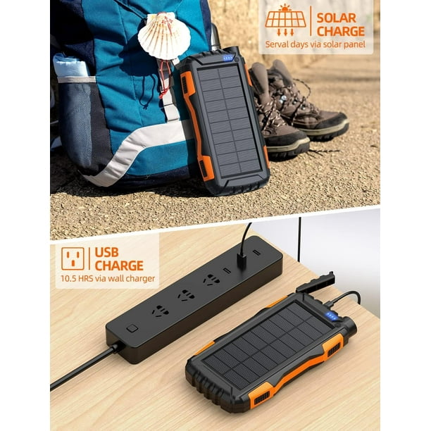 Chargeur solaire de grande capacité, 80000mAh, dou... - Grandado