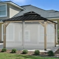 thumbnail image 2 of Aoodor Universal 10 x 10 ft. Gazebo Replacement Mosquito Netting Screen 4-Panel Sidewalls with Double Zipper for Patio Backyard Deck and Lawns (Only Netting), 2 of 9