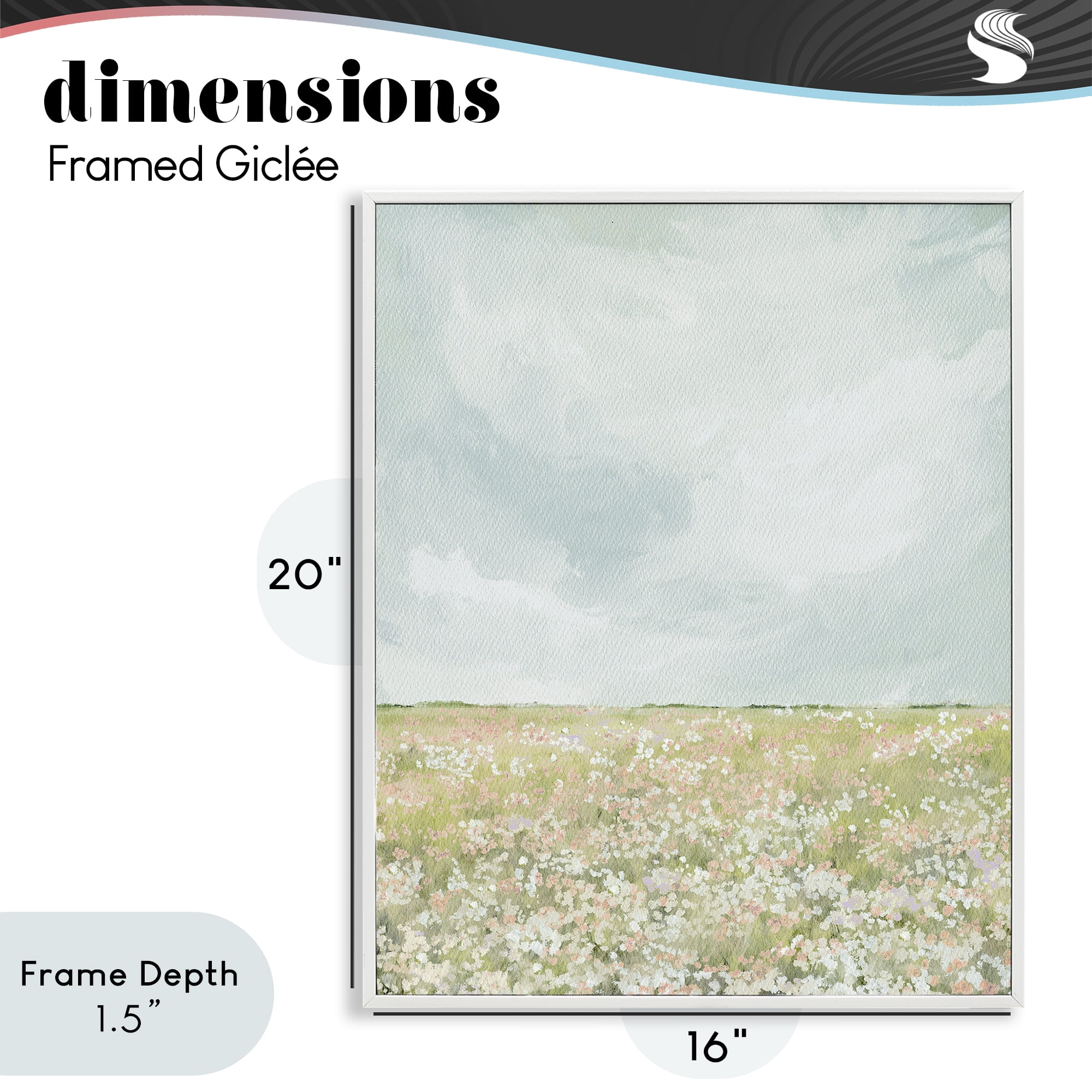 Stupell Industries Budding Field In Spring White Framed Giclee Art, design by Leah Straatsma