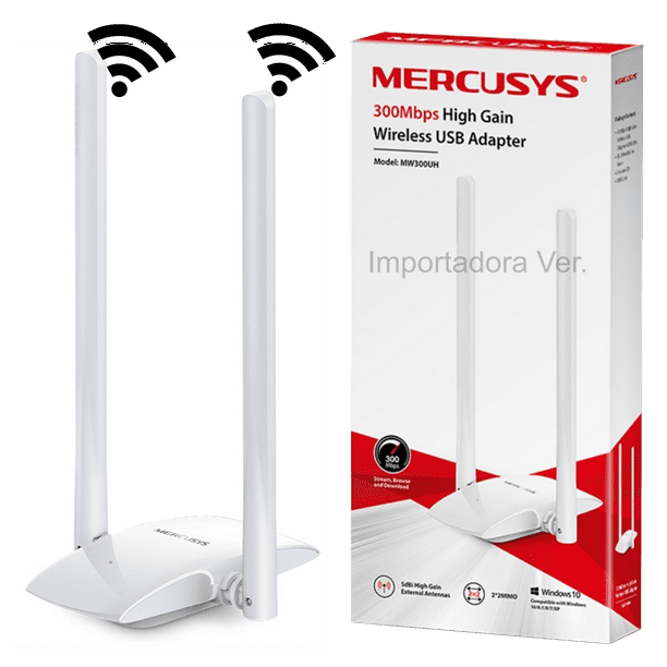 Antena Wifi Usb Rompemuros Mercusys MW300UH 300mbps 2.4ghz Blanco Mercusys MW300UH Walmart en linea