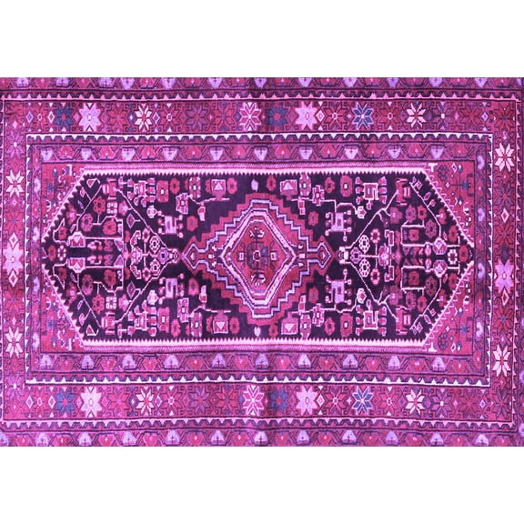 Ahgly Company Indoor Rectangle Persian Purple Traditional Area Rugs, 5' x 7'