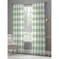 thumbnail image 5 of Sheer Curtain Panels Sage Green Rod Pocket Voile Window Curtains Green Buffalo Check Plaid Window Treatments Ligh Filtering Privacy Curtain Drapes for Bedroom Living Room 2 Panel Set 108 Inch Length,, 5 of 9