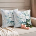 thumbnail image 2 of Spring Floral Pillow Covers 2 Pack White Blue Green Flowers Bottle Oil Painting Pillowcase Waterproof Outdoor Throw Pillow Cover for Patio Garden Square Cushion 18”x18”, 2 of 9