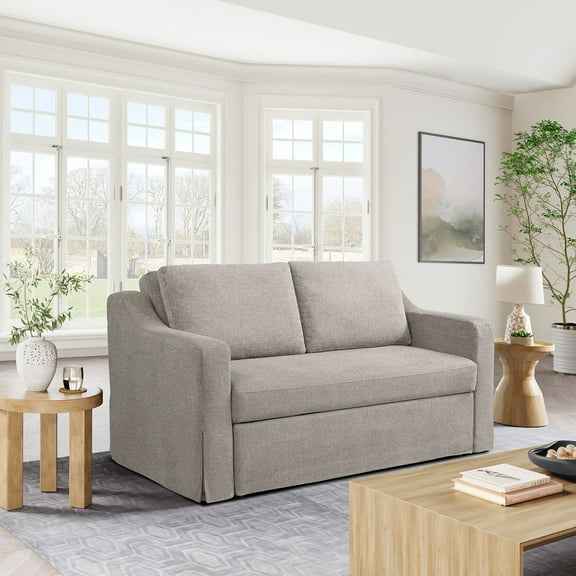 Serta Harvard Full Convertible Polyester Fabric Loveseat