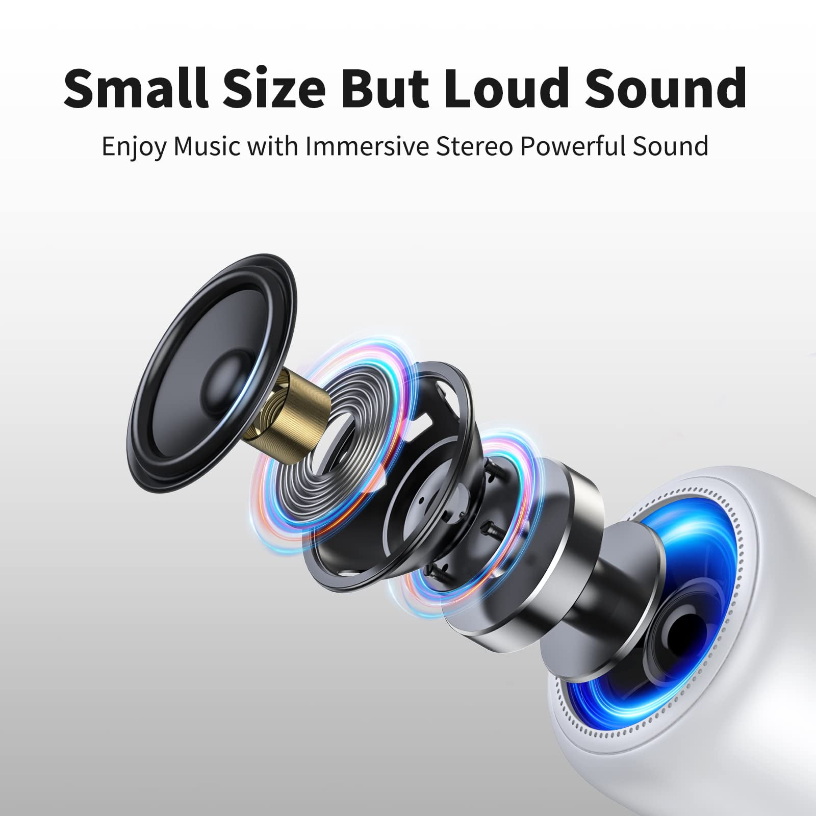 Bluetooth Portable Speaker,Mini Speaker Waterproof, 15 Hours Playtime, 5W Stereo Sound, Mini Speaker with Strap