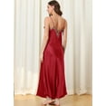 thumbnail image 3 of Unique Bargains Womens Satin Sleeveless Nigthgown Lace Sleepwear Pajama Dress, 3 of 5