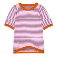 thumbnail image 6 of Trendfront Womens Crew Neck Short Sleeve T Shirts Horizontal Striped Tee Soft Lightweight Breathable Classic Stylish Tops, 6 of 6